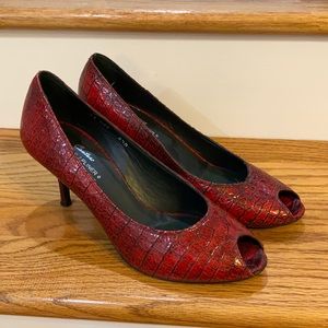 8.5M DJP Couture red heels with peep toe